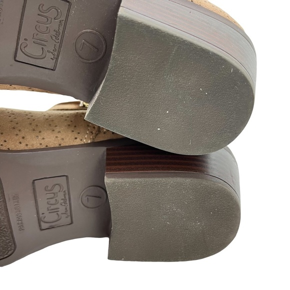 CIRCUS SAM EDELMAN PHEONIX Perforated Ankle Booties Boots Tan Beige Shoes sz 7 - Picture 16 of 16